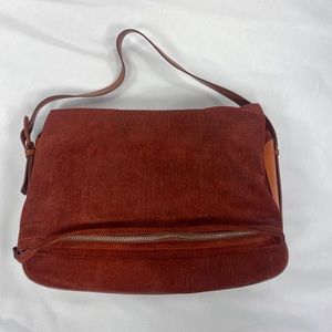 Maison Martin Margiela Burgundy Cognac Leather Messenger Bag Adjustable Shoulder